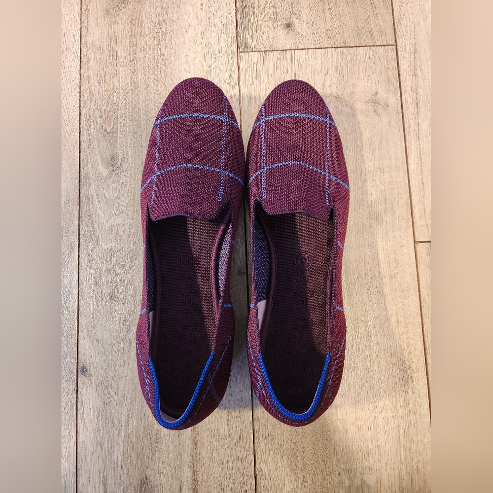 Rothy's Burgundy Grid Loafers - Size 11.5